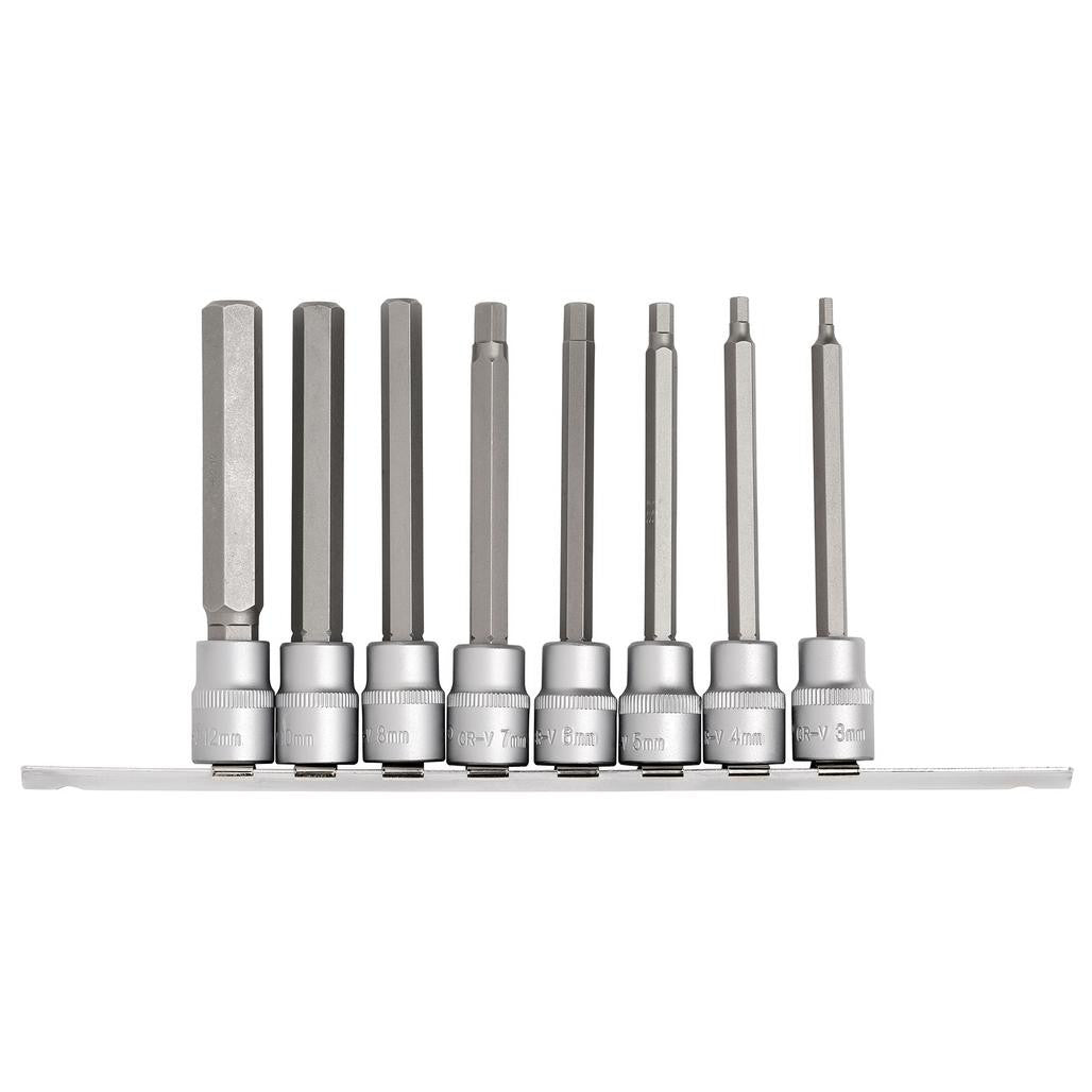 Draper Expert Long Metric Hex. Socket Bit Set, 3/8" Sq. Dr., 100mm (8 Piece)  16286