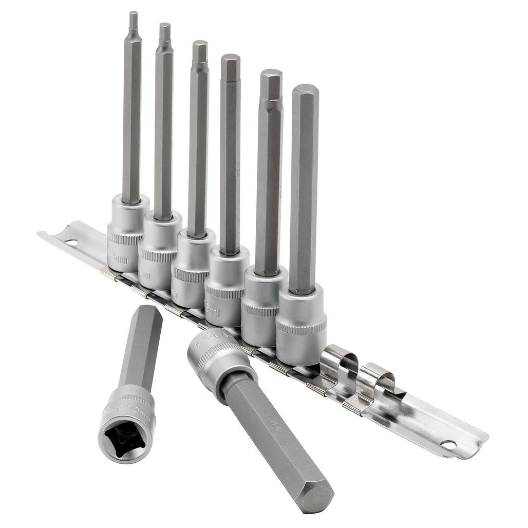 Draper Expert Long Metric Hex. Socket Bit Set, 3/8" Sq. Dr., 100mm (8 Piece)  16286