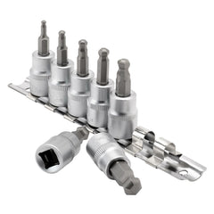 Draper Expert Ball-end Hex. Socket Bit Set, 3/8" Sq. Dr., 48mm (7 Piece)  16296