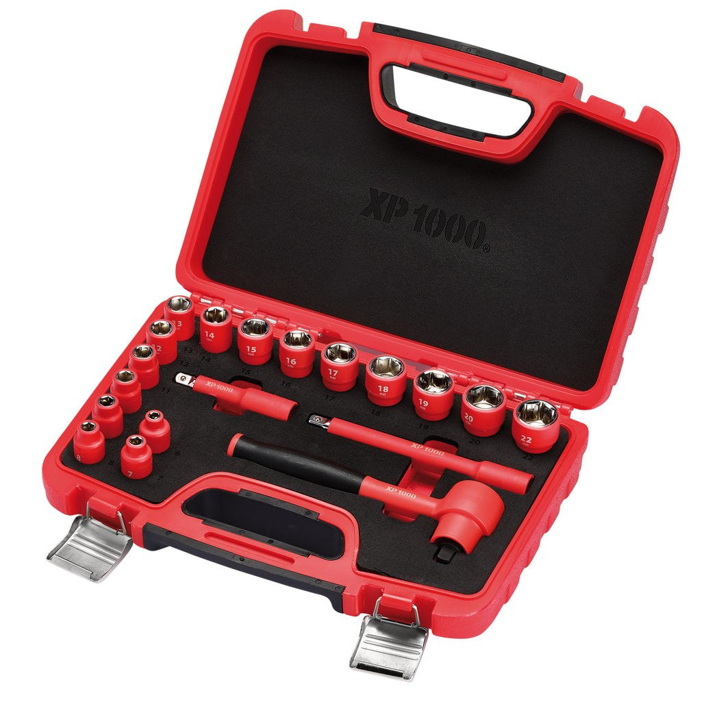 Draper XP1000® VDE Metric Socket Set, 3/8"  Sq. Dr. (19 Piece)  16306