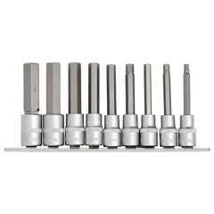 Draper Expert Long Metric Hex. Socket Bit Set, 1/2" Sq. Dr., 100mm (9 Piece)  16308