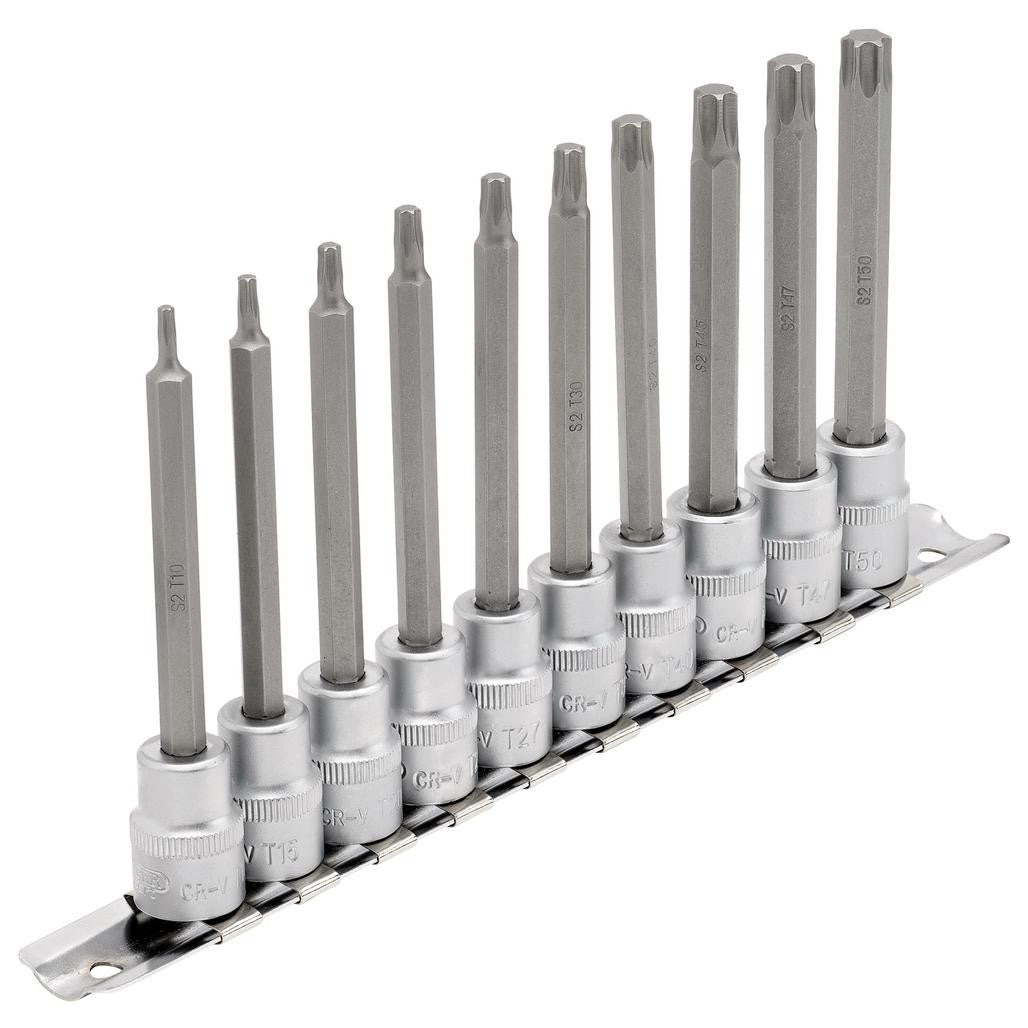 Draper Expert TX-STAR® Socket Bit Set, 3/8" Sq. Dr., 100mm (10 Piece)  16310
