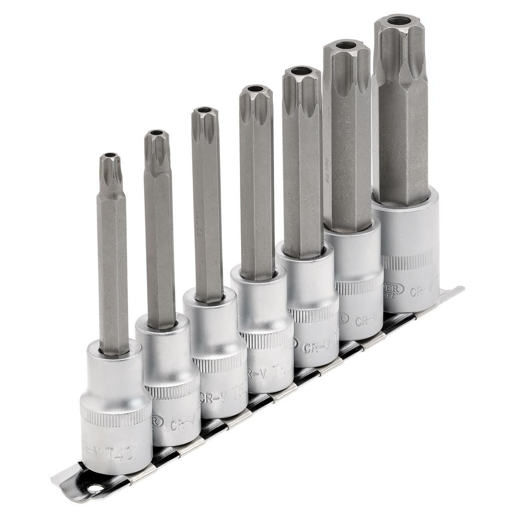 Draper Expert TX-STAR® Security Socket Bit Set, 1/2" Sq. Dr., 100mm (7 Piece)  16338