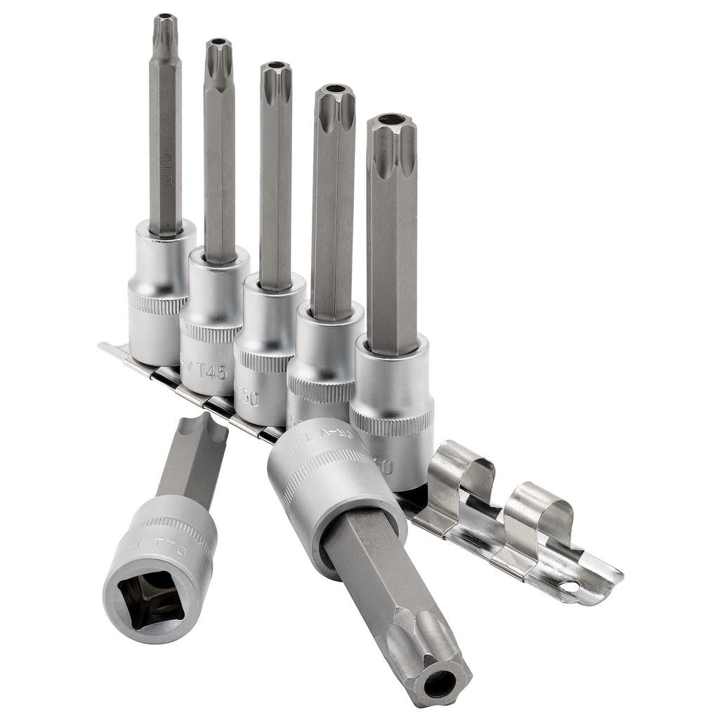 Draper Expert TX-STAR® Security Socket Bit Set, 1/2" Sq. Dr., 100mm (7 Piece)  16338