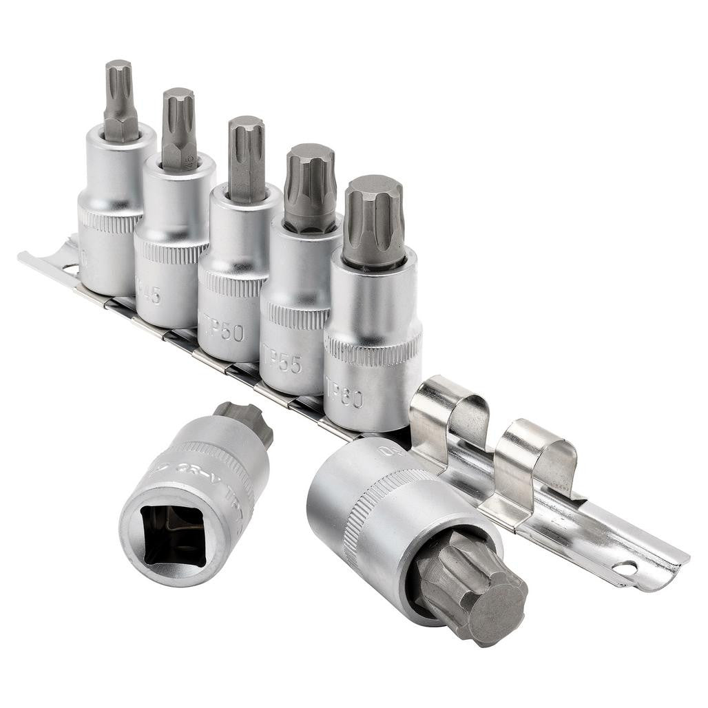 Draper Expert TX-STAR® Plus Socket Bit Set, 1/2" Sq. Dr., 55mm (7 Piece)  16341