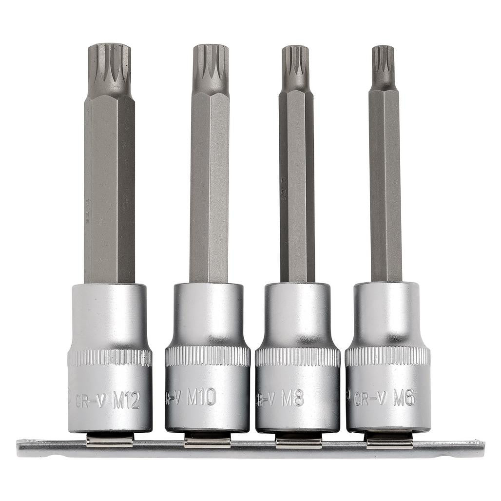 Draper Expert Spline Socket Bit Set, 1/2" Sq. Dr. (4 Piece)  16350