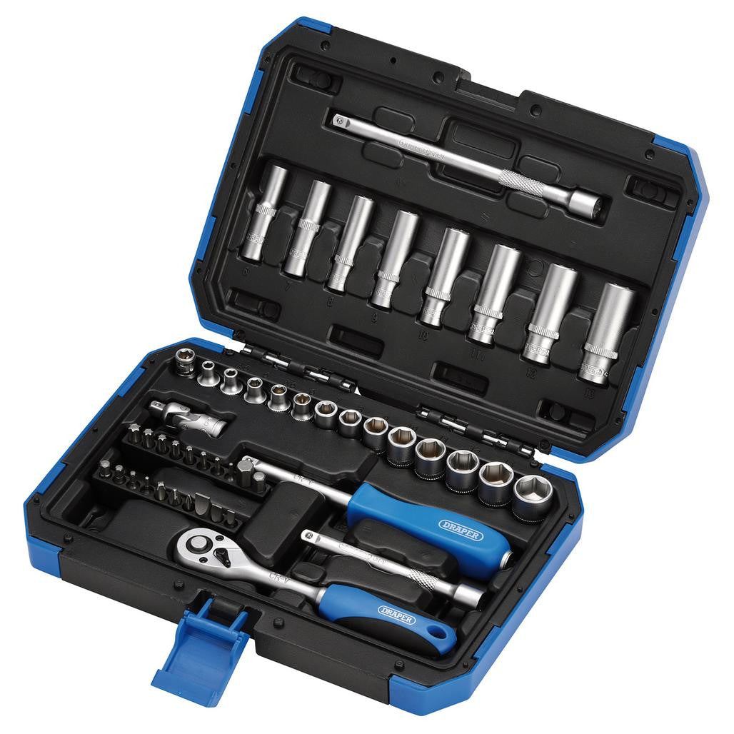 Draper HI-TORQ® Metric Socket Set, 1/4" Sq. Dr. (47 Piece)  16355