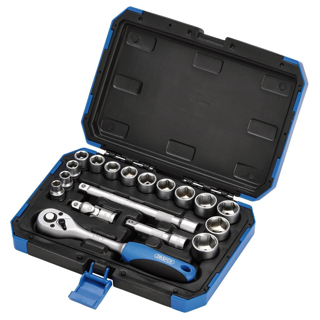 Draper HI-TORQ® Metric Socket Set, 3/8" Sq. Dr. (18 Piece)  16359