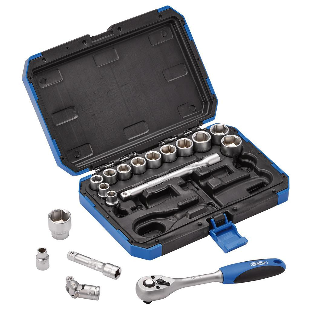 Draper HI-TORQ® Metric Socket Set, 3/8" Sq. Dr. (18 Piece)  16359