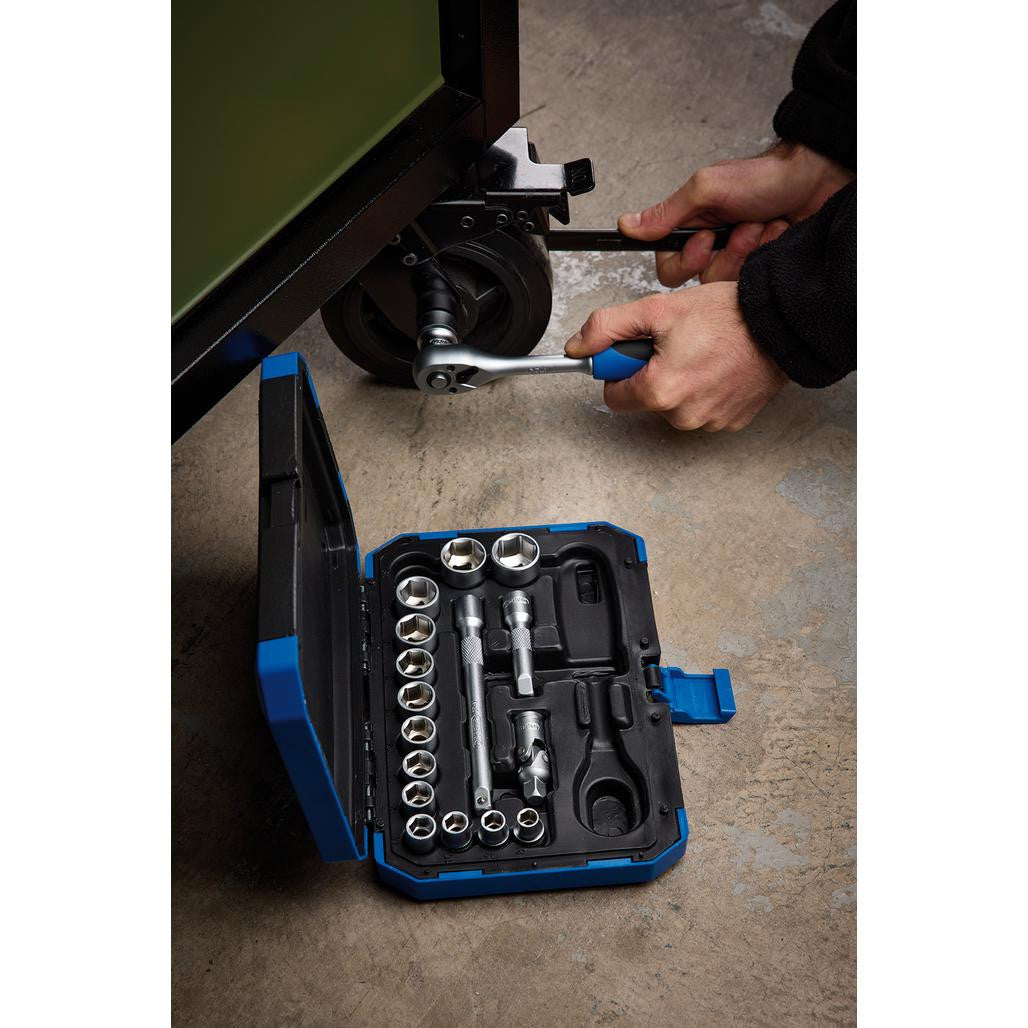 Draper HI-TORQ® Metric Socket Set, 3/8" Sq. Dr. (18 Piece)  16359