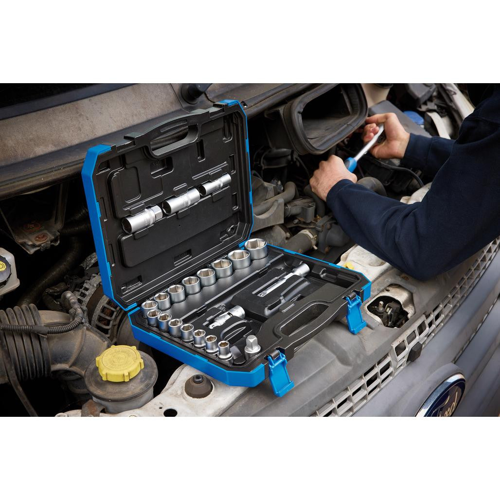 Draper HI-TORQ® Metric Socket Set, 1/2" Sq. Dr. (24 Piece)  16362