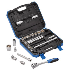 Draper HI-TORQ® Combined MM/AF Socket Set, 1/2" Sq. Dr. (33 Piece)  16363
