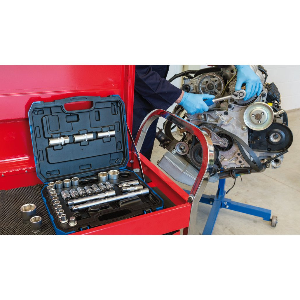 Draper HI-TORQ® Combined MM/AF Socket Set, 1/2" Sq. Dr. (33 Piece)  16363