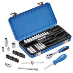 Draper Metric Socket Set in Metal Case, 1/4" Sq. Dr. (45 Piece)  16365