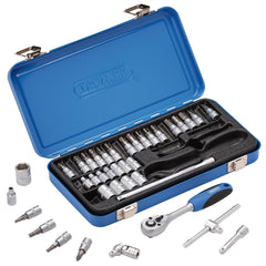 Draper Metric Socket Set in Metal Case, 1/4" Sq. Dr. (38 Piece)  16366