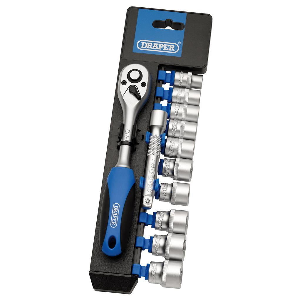 Draper Metric Socket and Ratchet Set, 3/8" Sq. Dr. (12 Piece)  16371