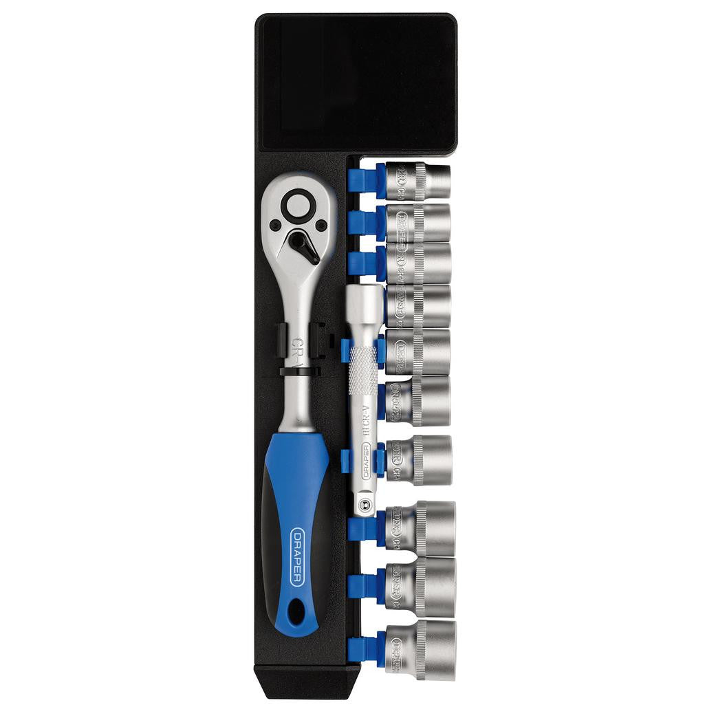 Draper Metric Socket and Ratchet Set, 3/8" Sq. Dr. (12 Piece)  16371