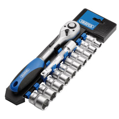 Draper Metric Socket and Ratchet Set, 1/2" Sq. Dr. (12 Piece)  16374