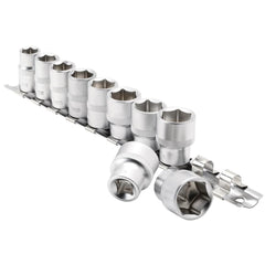 Draper Socket Set on Metal Rail, 3/8" Sq. Dr. (10 Piece)  16400