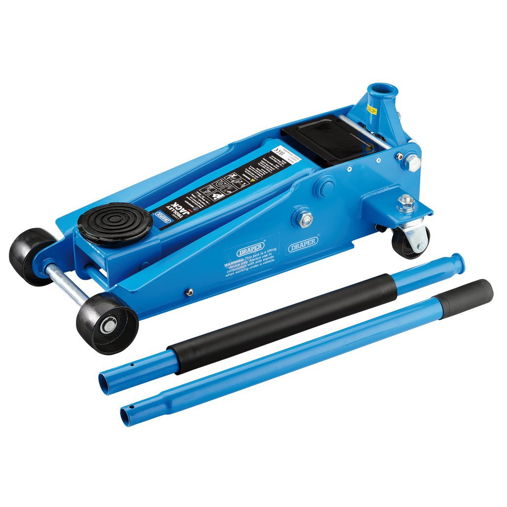 Draper Heavy Duty Trolley Jack with Twin Pistons, 3 Tonne 16407