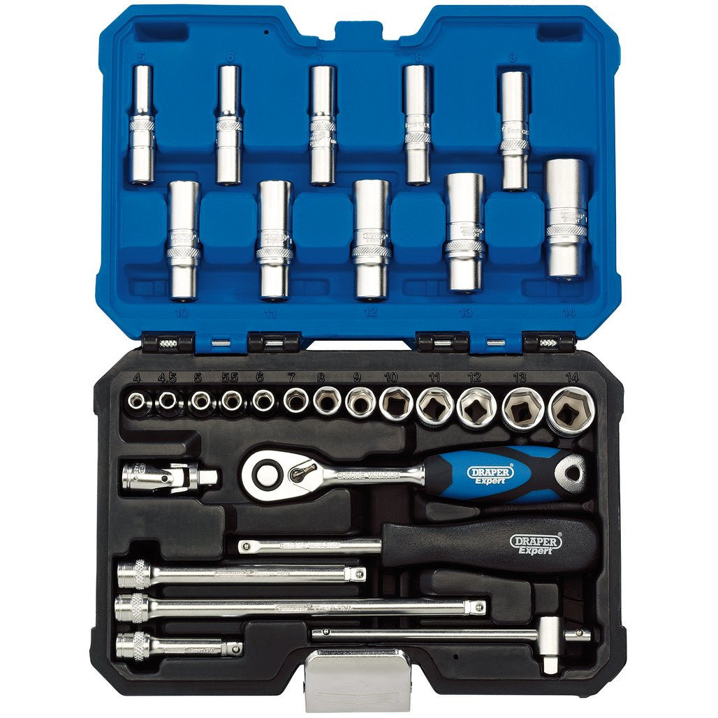Draper Expert Metric Socket Set, 1/4" Sq. Dr. (30 Piece)  16444