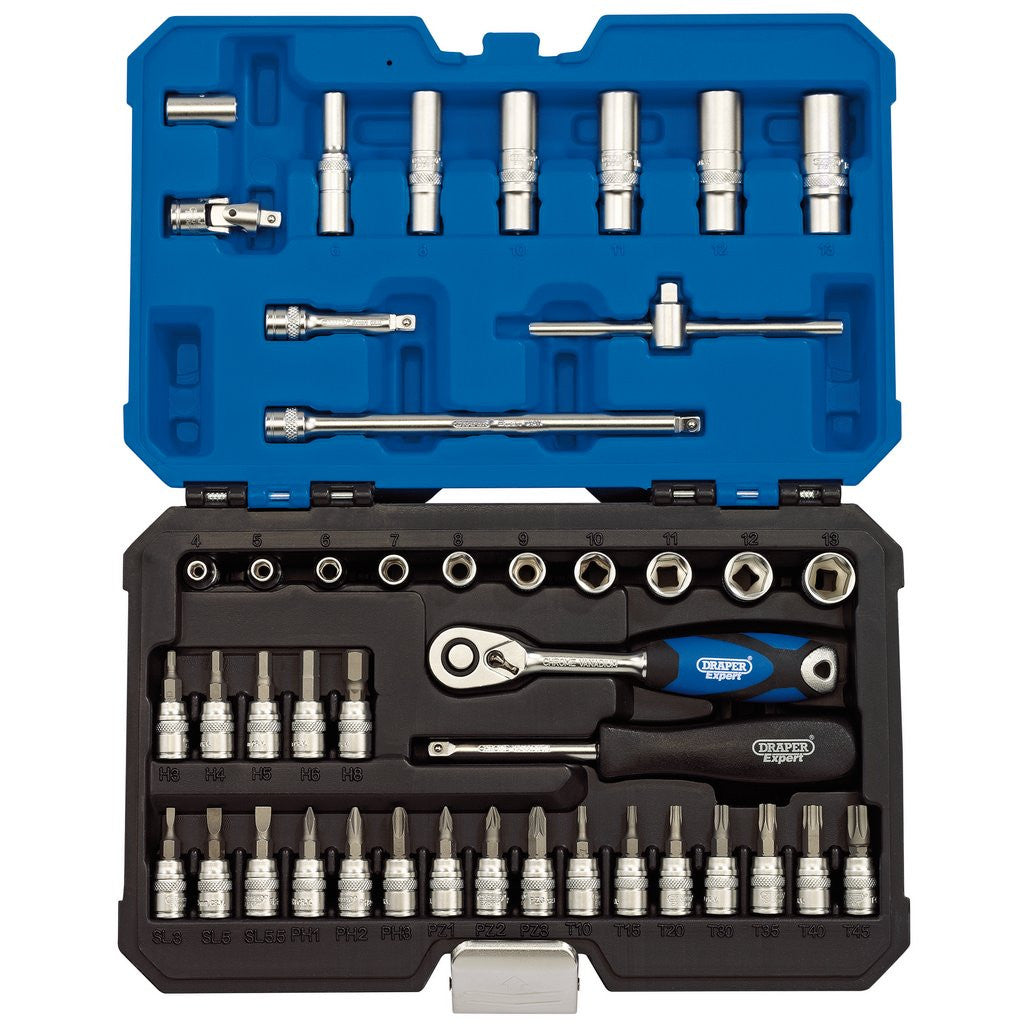 Draper Expert Metric Socket Set, 1/4" Sq. Dr. (44 Piece)  16446