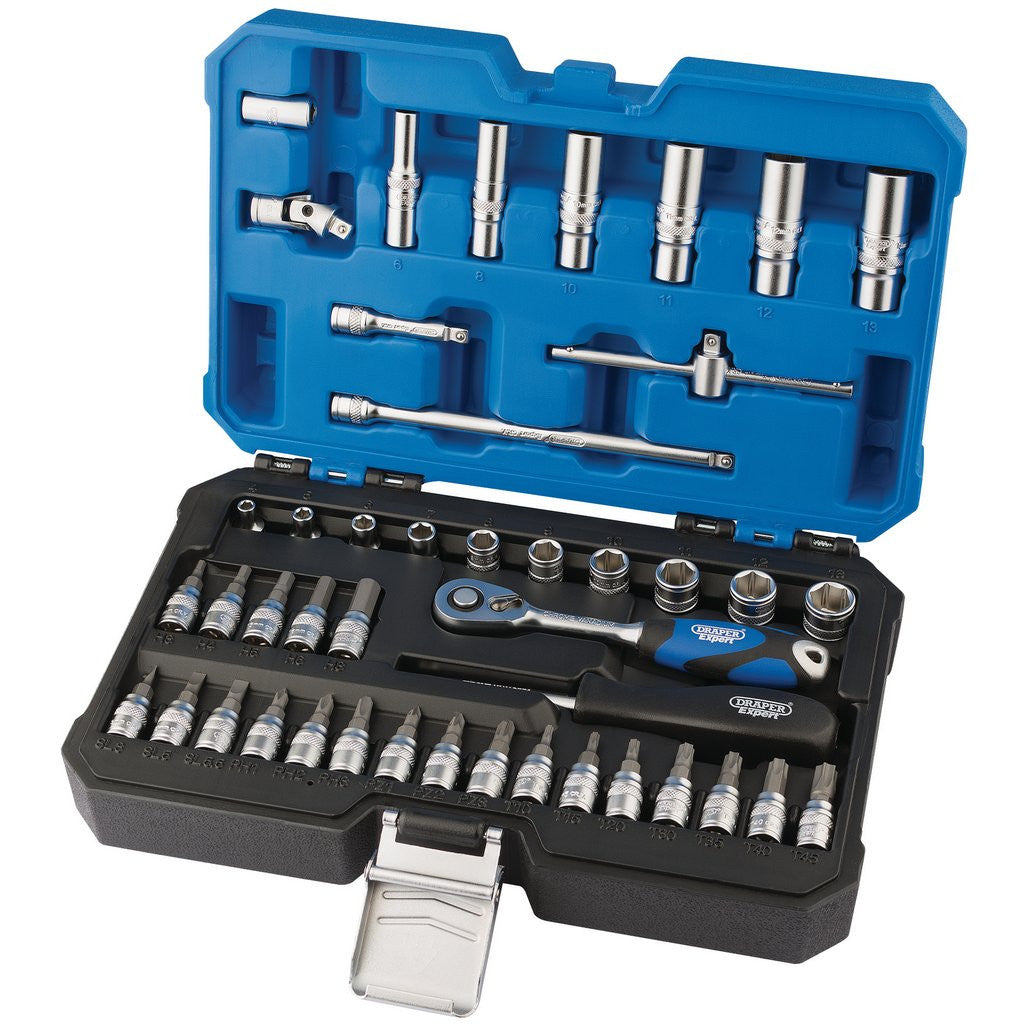 Draper Expert Metric Socket Set, 1/4" Sq. Dr. (44 Piece)  16446
