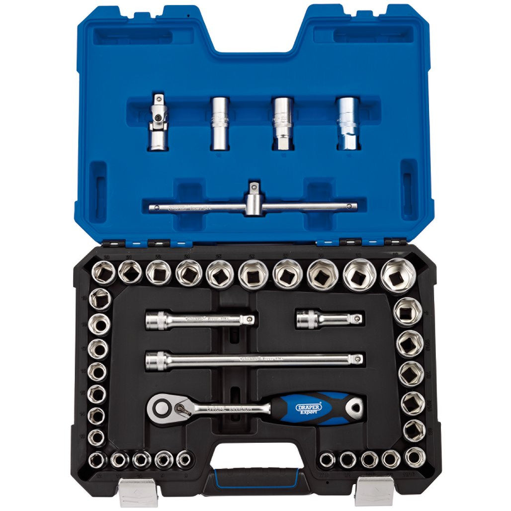 Draper Expert Combined MM/AF Socket Set, 1/2" Sq. Dr. (41 Piece)  16453