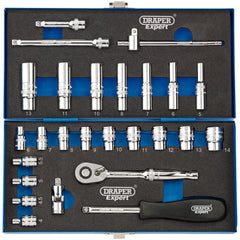 Draper Expert Metric Socket Set, 1/4" Sq. Dr. (26 Piece)  16476