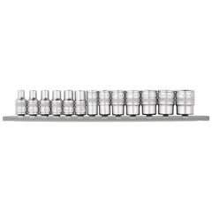 Draper Expert HI-TORQ® Metric Socket Set on a Metal Rail, 1/4" Sq. Dr. (13 Piece)  16487