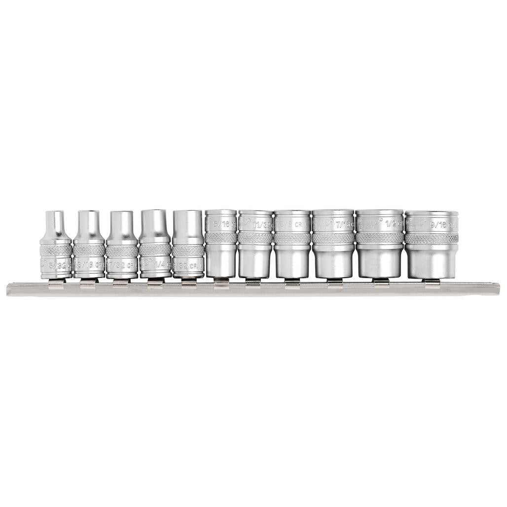 Draper Expert Imperial Socket Set on a Metal Rail, 1/4" Sq. Dr. (11 Piece)  16488