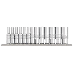 Draper Expert Deep Metric Socket Set on a Metal Rail, 1/4" Sq. Dr. (13 Piece)  16490