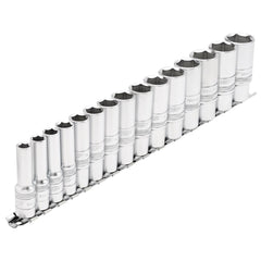 Draper Expert Metric Deep Socket Set on a Metal Rail, 3/8" Sq. Dr. (15 Piece)  16494