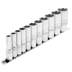 Draper Expert Imperial Deep Socket Set on a Metal Rail, 3/8" Sq. Dr. (11 Piece)  16495
