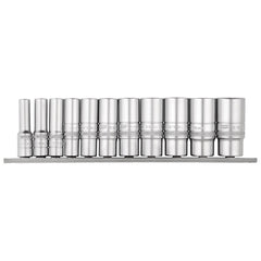 Draper Expert Imperial Deep Socket Set on a Metal Rail, 3/8" Sq. Dr. (11 Piece)  16495