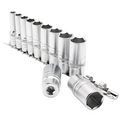 Draper Expert Imperial Deep Socket Set on a Metal Rail, 3/8" Sq. Dr. (11 Piece)  16495