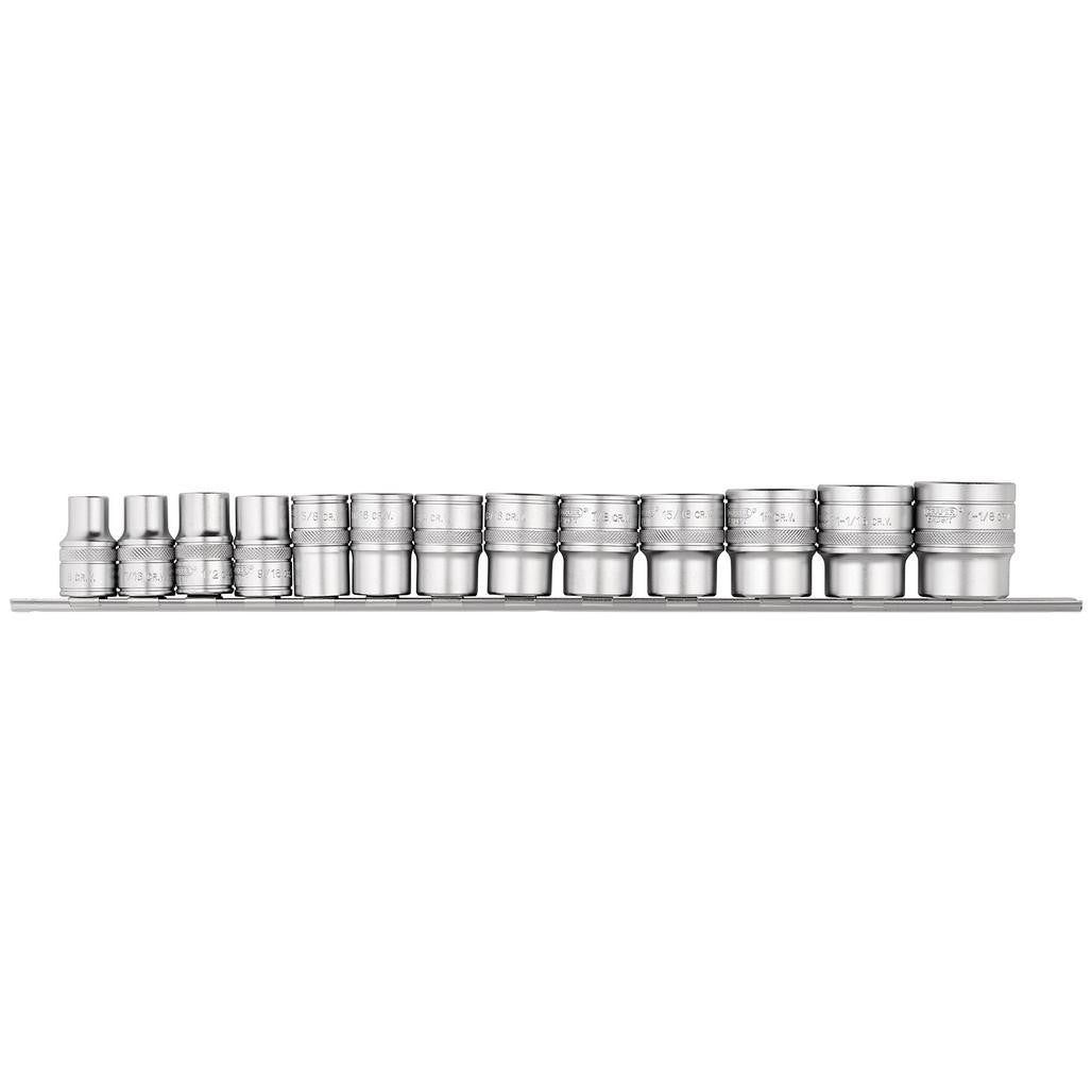 Draper Expert Imperial Socket on a Metal Rail, 1/2" Sq. Dr. (13 Piece)  16498