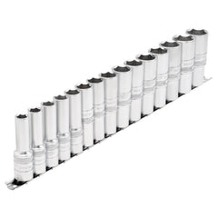 Draper Expert Metric Deep Socket on a Metal Rail, 1/2" Sq. Dr. (15 Piece)  16499