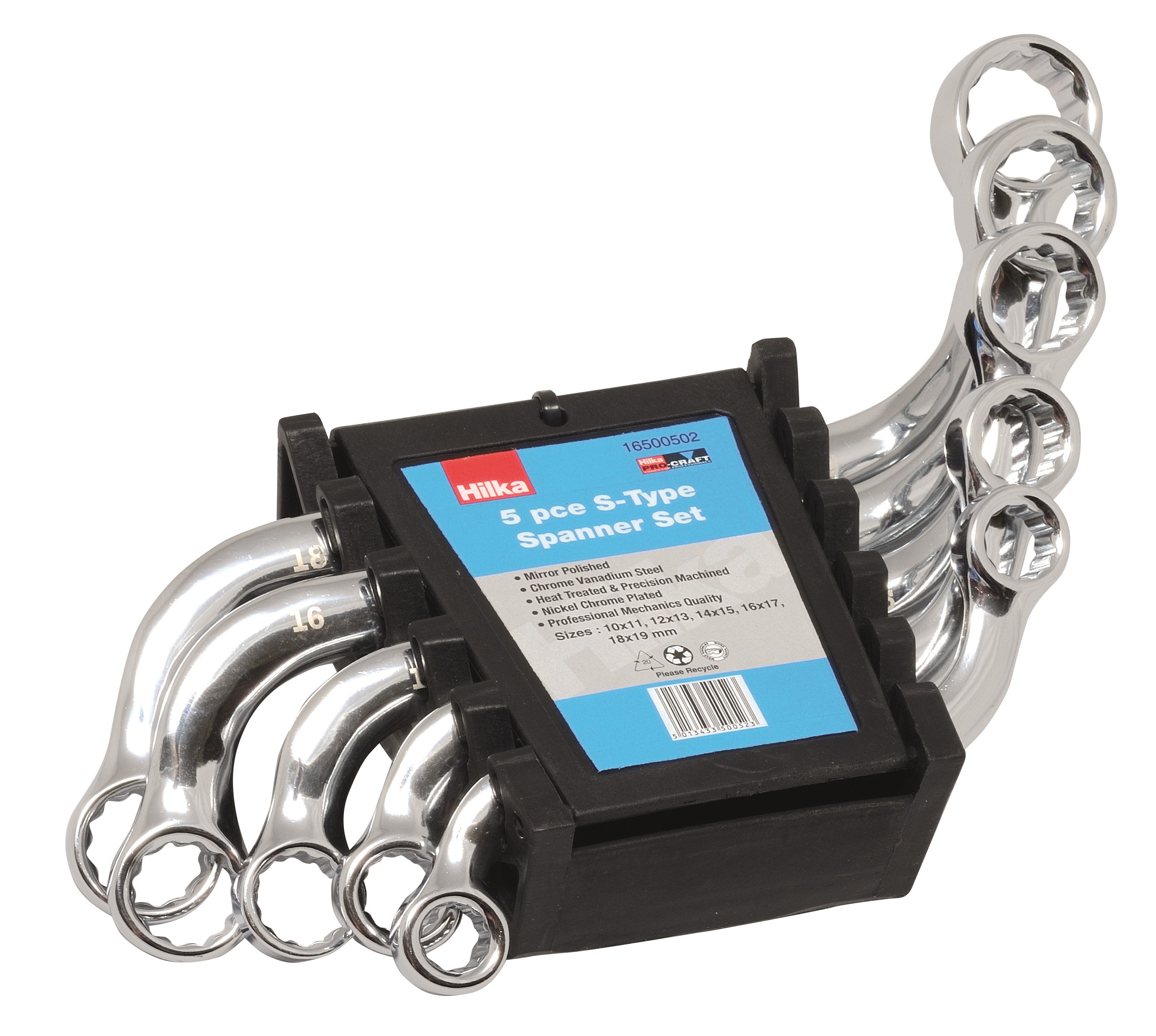 Hilka 5 pce S-Type Spanner Set Metric 16500502