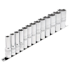 Draper Expert Imperial Deep Socket on a Metal Rail, 1/2" Sq. Dr. (13 Piece)  16500