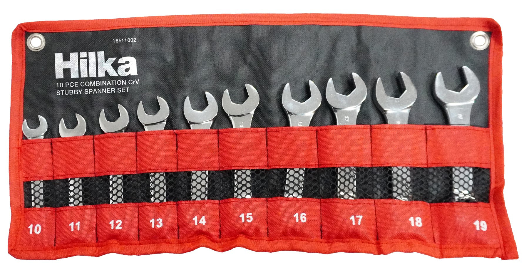 Hilka 10 pce Combi Stubby Spanner Set in Pouch Metric 16511002