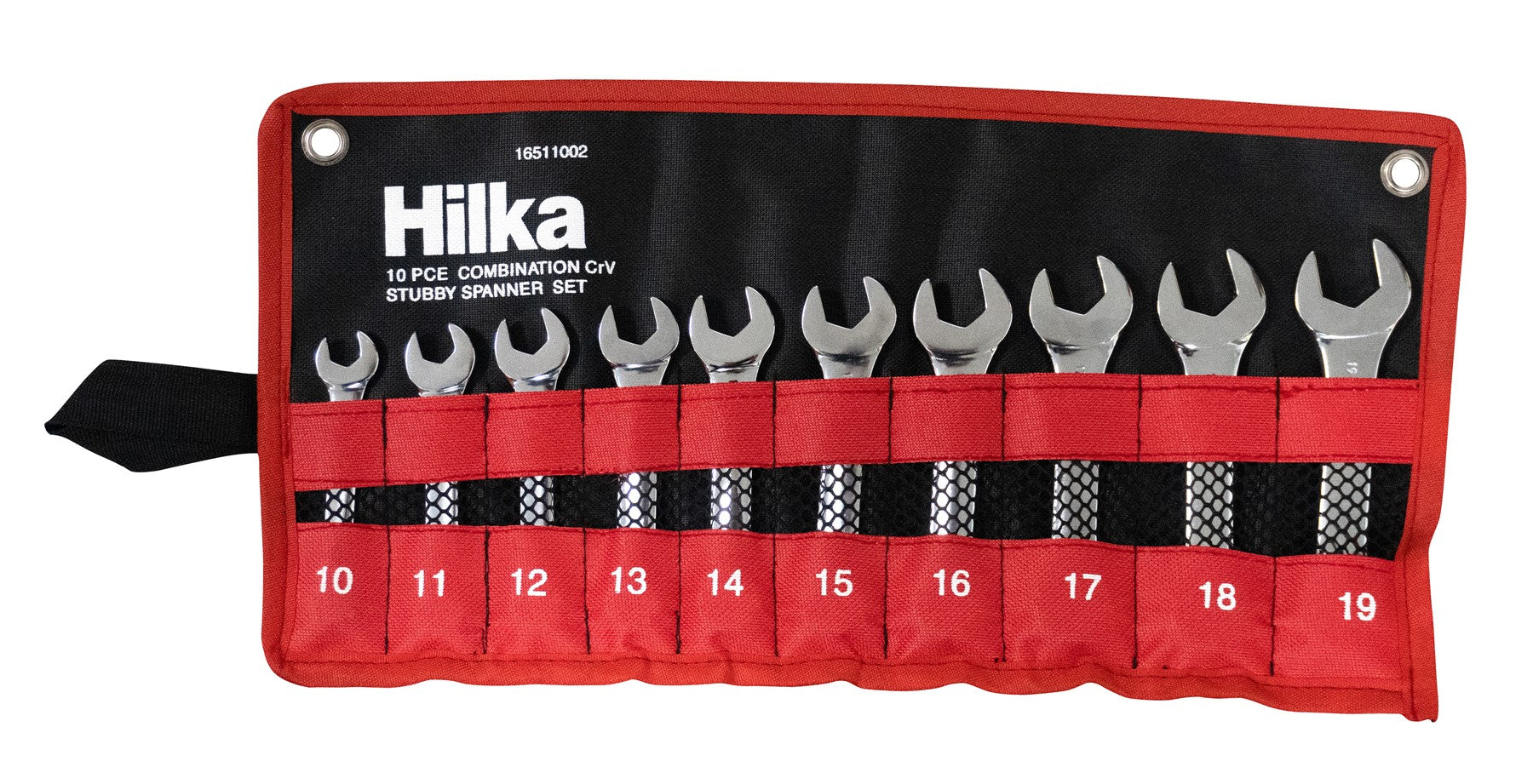 Hilka 10 pce Combi Stubby Spanner Set in Pouch Metric 16511002