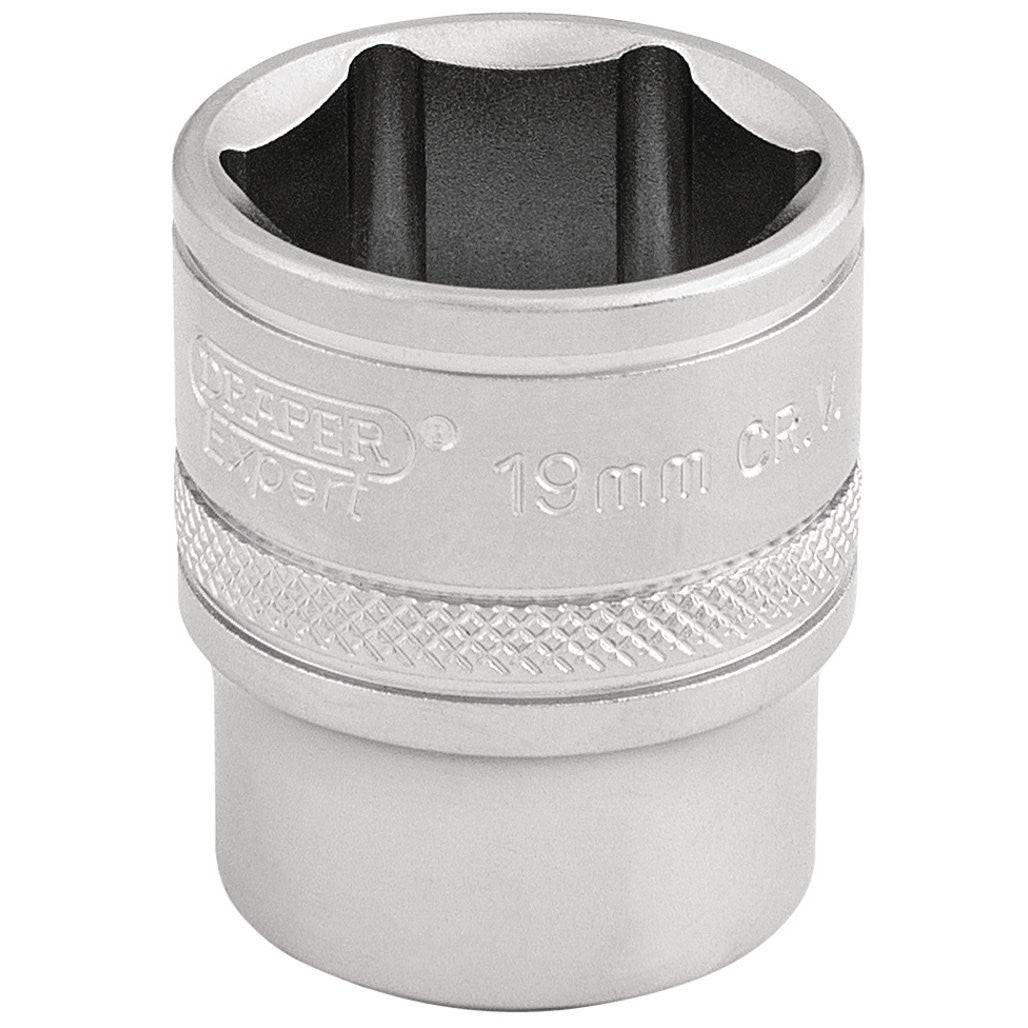 Draper Expert 6 Point Metric Socket, 3/8" Sq. Dr., 19mm  16545
