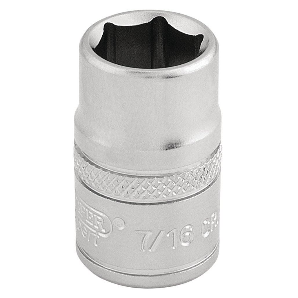 Draper Expert 6 Point Imperial Socket, 3/8" Sq. Dr., 7/16"  16551