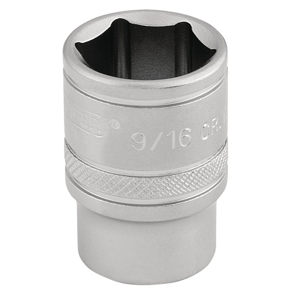 Draper Expert 6 Point Imperial Socket, 3/8" Sq. Dr., 9/16"  16571