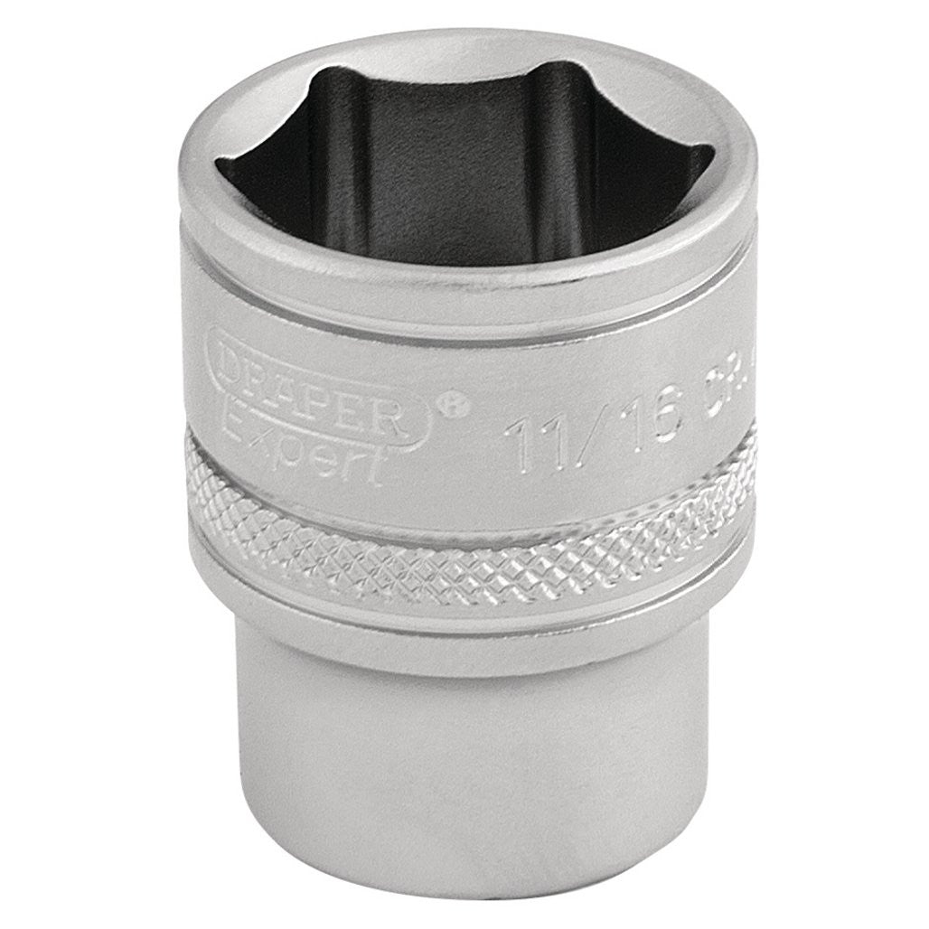 Draper Expert 6 Point Imperial Socket, 3/8" Sq. Dr., 11/16"  16573