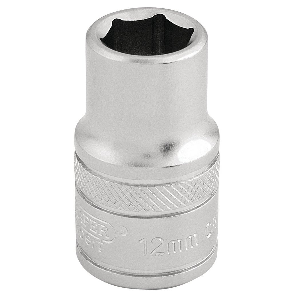 Draper Expert 6 Point Metric Socket, 1/2" Sq. Dr., 12mm  16601