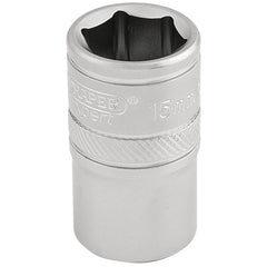 Draper Expert 6 Point Metric Socket, 1/2" Sq. Dr., 15mm  16605