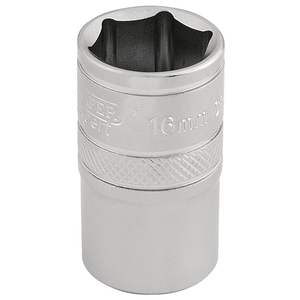 Draper Expert 6 Point Metric Socket, 1/2" Sq. Dr., 16mm  16606