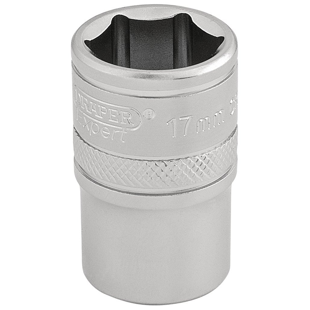 Draper Expert 6 Point Metric Socket, 1/2" Sq. Dr., 17mm  16607